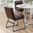 5-Piece Round Dining Set, Trestle Table with 4 Chairs