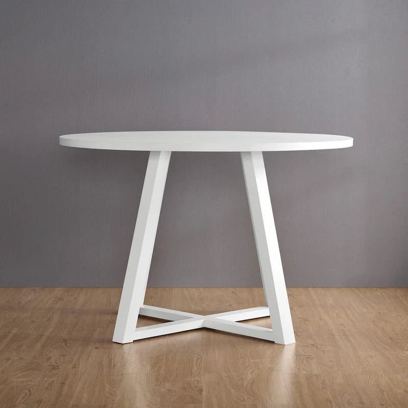 5-Piece Round Dining Set, Trestle Table with 4 Chairs