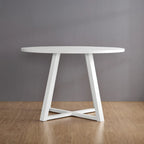 5-Piece Round Dining Set, Trestle Table with 4 Chairs