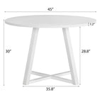 5-Piece Round Dining Set, Trestle Table with 4 Chairs