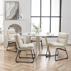 5-Piece Round Dining Set, Trestle Table with 4 Chairs