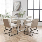 5-Piece Round Dining Set, Trestle Table with 4 Chairs