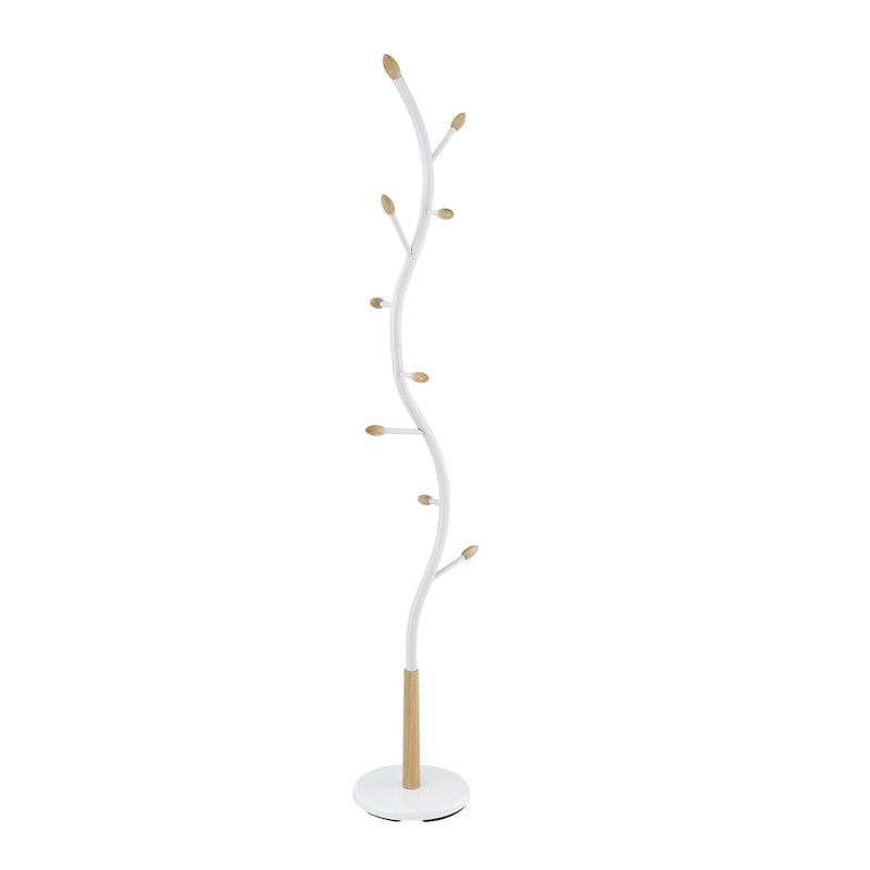 Metal 9 Hooks Standing Coat Rack