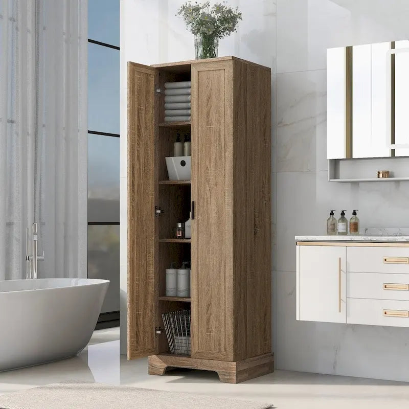 Storage Cabinet with Two Doors for Bathroom - 23.30 L * 16.90 W * 71.20 H