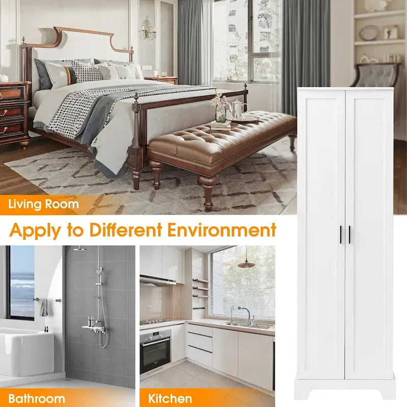 Storage Cabinet with Two Doors for Bathroom - 23.30 L * 16.90 W * 71.20 H