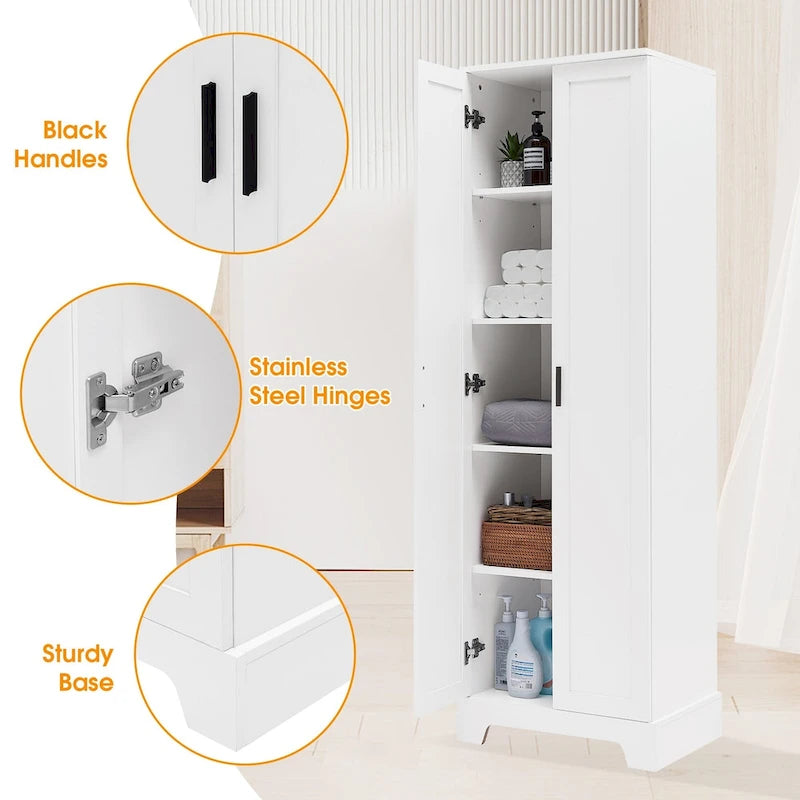 Storage Cabinet with Two Doors for Bathroom - 23.30 L * 16.90 W * 71.20 H