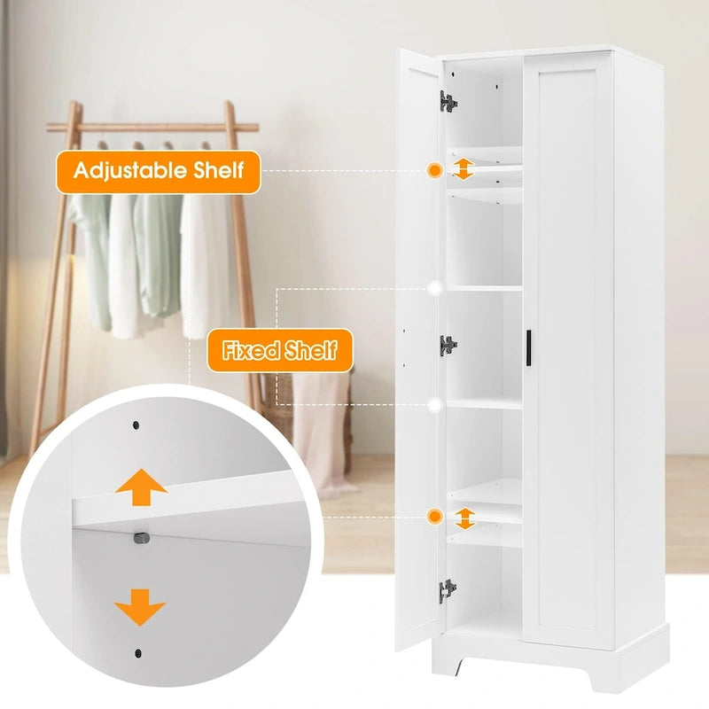 Storage Cabinet with Two Doors for Bathroom - 23.30 L * 16.90 W * 71.20 H