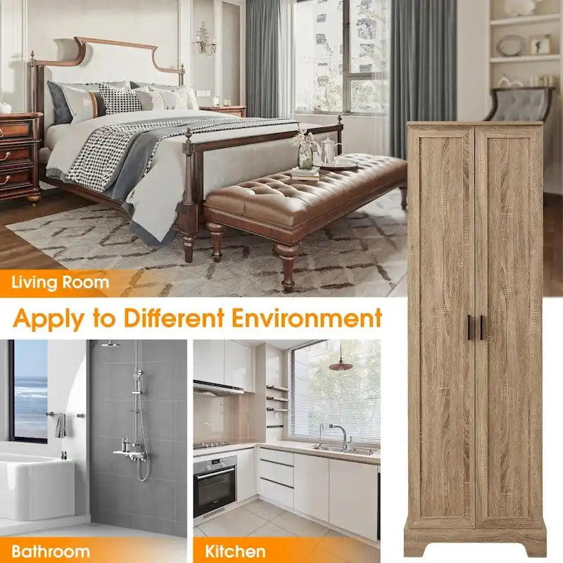 Storage Cabinet with Two Doors for Bathroom - 23.30 L * 16.90 W * 71.20 H