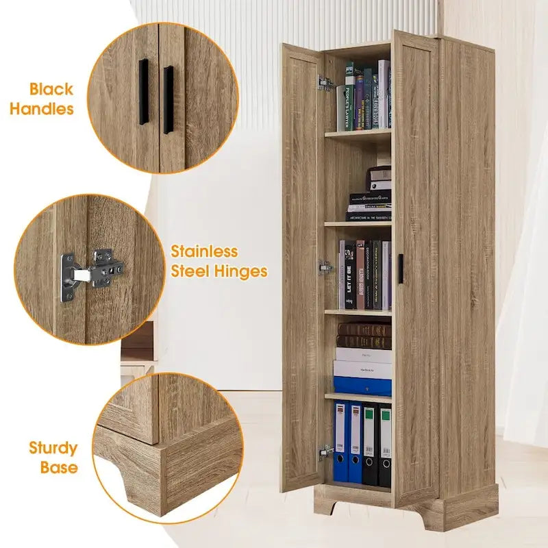 Storage Cabinet with Two Doors for Bathroom - 23.30 L * 16.90 W * 71.20 H