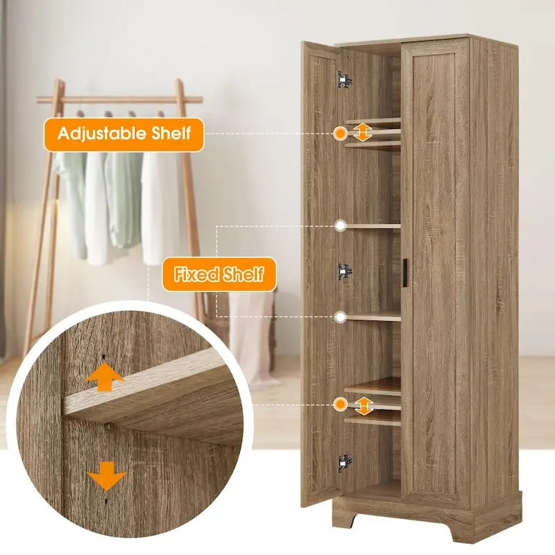 Storage Cabinet with Two Doors for Bathroom - 23.30 L * 16.90 W * 71.20 H