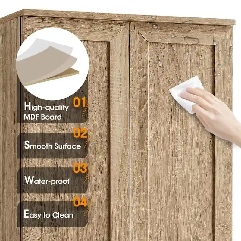 Storage Cabinet with Two Doors for Bathroom - 23.30 L * 16.90 W * 71.20 H
