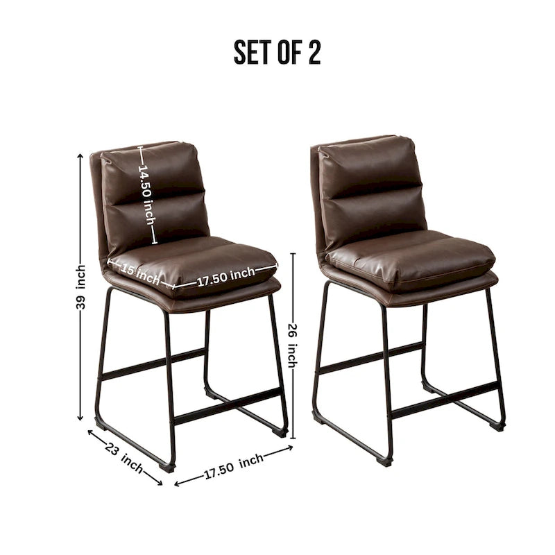 Upholstered 26-inch Counter Height Stools