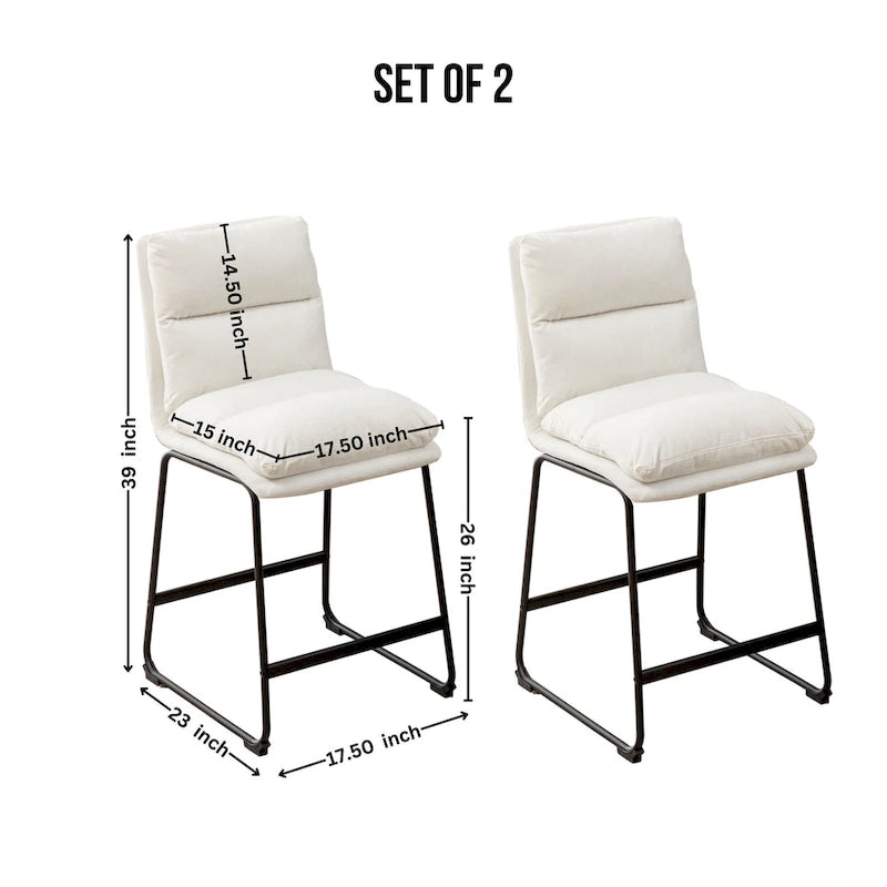 Upholstered 26-inch Counter Height Stools