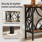 Extra Long Sofa Table with Metal Frame & Rustic Wood Finish - 70.86  L x 11.81  W x 31.88  H