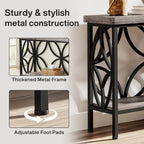 Extra Long Sofa Table with Metal Frame & Rustic Wood Finish - 70.86  L x 11.81  W x 31.88  H